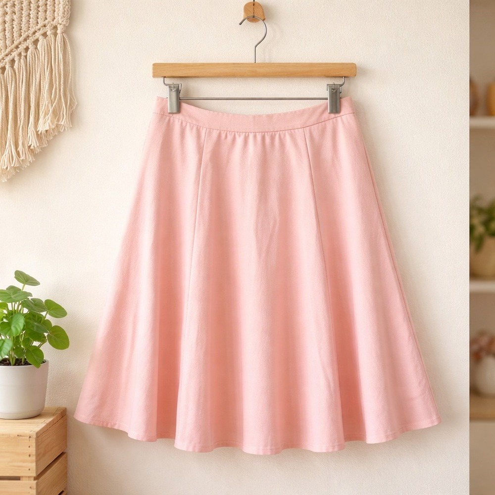 Talbots Woman 2X Soft Pink Peach Cotton Modal Knit A-Line Skirt Plus Size Pullon